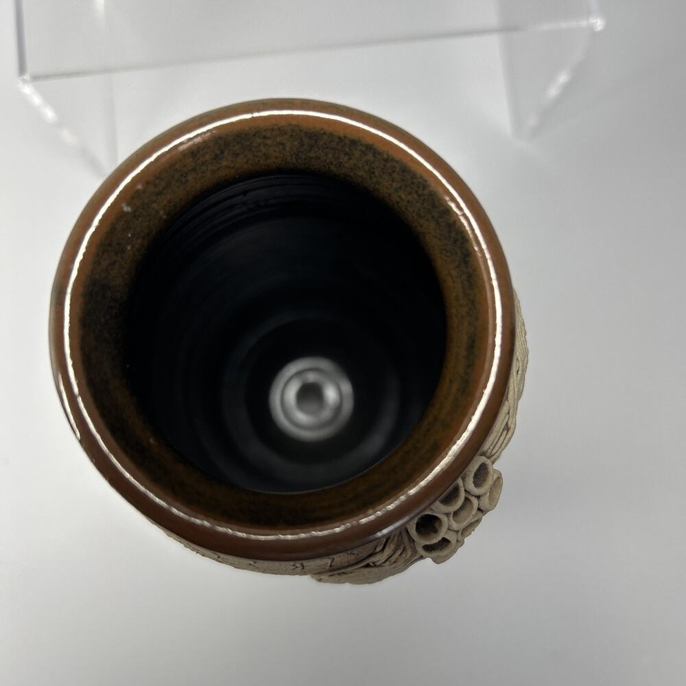 Wartook Pottery Australia Vase Gum Leaf Design Hand Crafted 9" Vintage Primitive - Picture 8 of 8